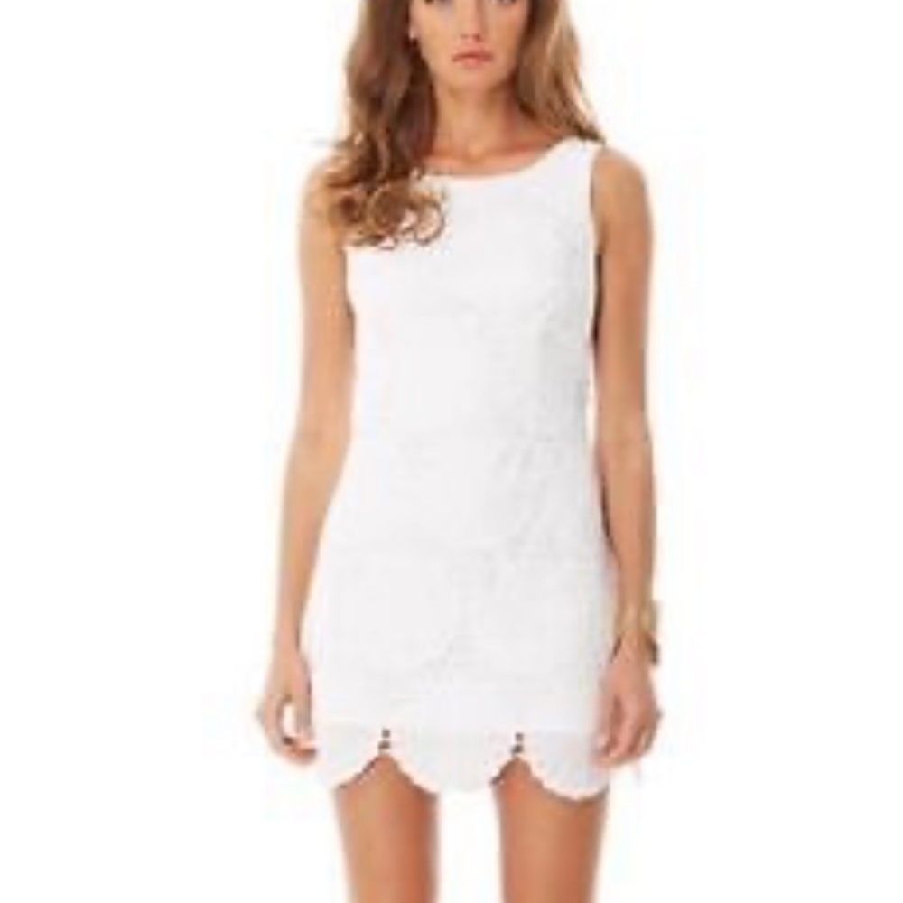 Lilly Pulitzer Delia Jumbo Eyelet White Seashell Shift Dress